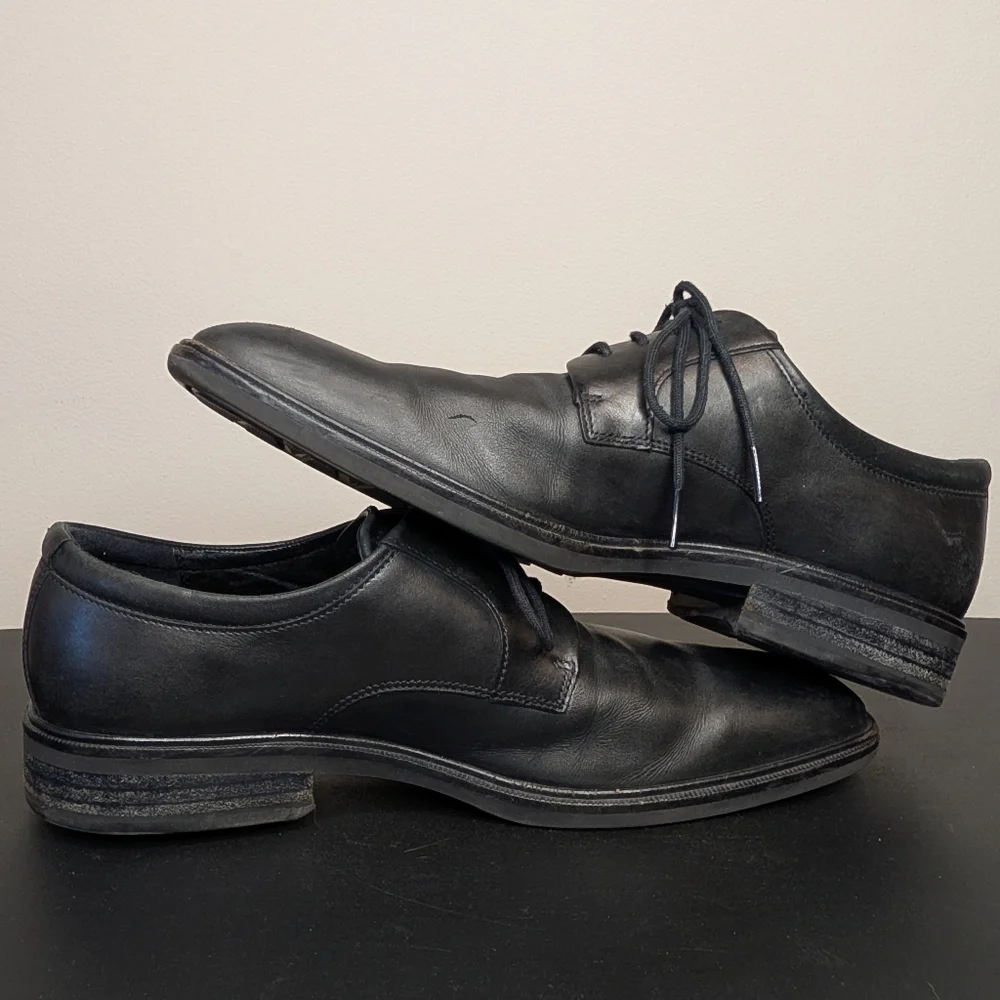 Ecco Citytray Derby Classic Leather Black Dress Shoes Men's EU‎ 43